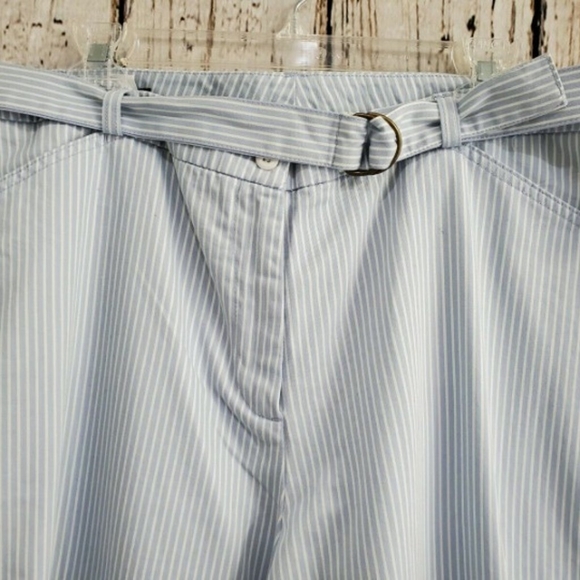 Women's Size 16P petite Lands' End Cropped Pants Capris blue white striped new - Picture 6 of 7